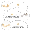 36Pcs 6 Style 304 Stainless Steel Stud Earring Findings STAS-DC0001-41-4