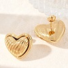 304 Stainless Steel Two Tone Heart Stud Earrings EJEW-M073-09G-5