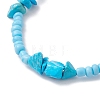 2Pcs Natural Rose Quartz & Synthetic Turquoise Chip Beaded Stretch Bracelets for Women BJEW-JB12909-5