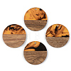 Resin & Walnut Wood Pendants X-RESI-S389-025A-A01-1