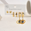 3 Pairs Evil Eye Stainless Steel Earring Sets ZH5576-2-2