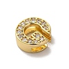 Brass Micro Pave Cubic Zirconia Beads KK-H487-25G-07-2