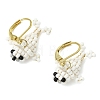Weave Glass Seed Beads Dangle Leverback Earrings EJEW-MZ00730-4