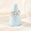 Round Copper Wire with Electroplate Non-magnetic Synthetic Hematite Finger Rings RJEW-JR01096-2