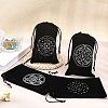 8Pcs 8 Styles Rectangle Black Velvet Craft Drawstring Bags ABAG-CA0001-14-4
