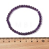 Natural Amethyst Round Bead Stretch Bracelets X-BJEW-L594-B08-3