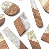 20Pcs 10 Styles Transparent Resin & Walnut Wood Pendants RESI-YW0001-30-2