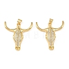Brass Micro Pave Clear Cubic Zirconia Pendants KK-F919-31B-G-1