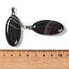 Dyed & Heated Natural Black Banded Agate Pendants GG-CBACB71-01P-05-3
