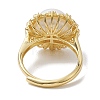 Flower Natural Pearl Adjustable Rings RJEW-P113-03G-3