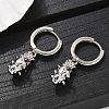 Brass Cubic Zirconia Hoop Earrings EJEW-Q015-01P-6