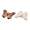 12Pcs UV Single Face Printed Wood Butterfly Pendant Decorations WOOD-N020-11-3