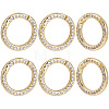 6Pcs Brass Micro Pave Clear Cubic Zirconia Twister Clasps KK-SC0008-22-7