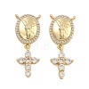 Brass Pave Cubic Zirconia Pendants KK-U009-09A-G-1