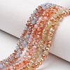 Electroplate Opaque Solid Color Glass Beads Strands EGLA-A034-P6mm-J-1