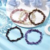 12 Constellation Natural Mixed Gemstone Chip Beaded Stretch Bracelets Sets for Women Men BJEW-JB10264-11-5