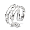 304 Stainless Steel Criss Cross Cuff Ring Findings STAS-P334-07P-1
