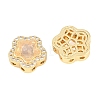 Brass Clear Cubic Zirconia Beads KK-B186-01G-02-2