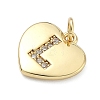 Brass Micro Pave Clear Cubic Zirconia Pendants KK-D229-01G-12-2