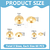 180Pcs 3 Styles 304 Stainless Steel Bead Caps STAS-UN0058-03-3