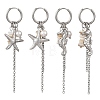 2Pairs 2 Styles Natural Freshwater Shell & 304 Stainless Steel Pendants Dangle Earrings for Women EJEW-JE07140-3