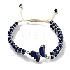Natural Lapis Lazuli Braided Round Bead Bracelets BJEW-K251-06L-2