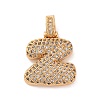 Brass Micro Pave Cubic Zirconia Pendants KK-C076-29Z-G01-1