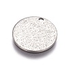 Tarnish Resistant 304 Stainless Steel Textured Pendants STAS-I098-01-15mm-P-1