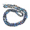 Full Rainbow Plated Electroplate Transparent Glass Beads Strands EGLA-G037-04A-FR04-2