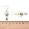 Natural Paua Shell & Stainless Steel Dangle Earrings for Women EJEW-JE07076-01-5