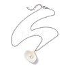 Natural Clam Shell & Imitation Pearl Pendant Necklaces NJEW-JN05006-5