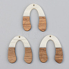 Opaque Resin & Walnut Wood Pendants RESI-S389-058A-C04-1