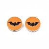 Halloween Printed Natural Wood Beads WOOD-T021-72-2