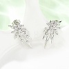 Star Brass Micro Pave Clear Cubic Zirconia Stud Earrings EJEW-D351-08P-5