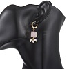 Gemstone Dangle Hoop Earrings EJEW-JE07248-6