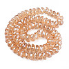 Electroplate Transparent Glass Beads Strands EGLA-N002-37-F02-2