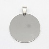 Tarnish Resistant DIY Materials 201 Stainless Steel Flat Round Hand Stamping Blank Tag Pendants X-STAS-O044-125-1