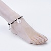 Spiral Shell Charm Anklets AJEW-AN00250-5