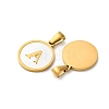 Natural Shell Flat Round with Initial Letter Pendants STAS-I353-01G-2