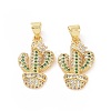 Brass Micro Pave Cubic Zirconia Pendants ZIRC-P106-15G-2