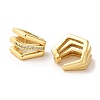 Rack Plating Brass Pentagon Cuff Earrings with Cubic Zirconia for Women EJEW-F326-04G-2