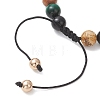 Natural & Synthetic Mixed Gemstone Beads Braided Beaded Bracelets for Women Men BJEW-JB13425-02-4