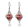 Natural Carnelian Dangle Earrings EJEW-JE05600-05-1