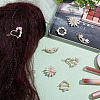 8Pcs 4 Style Flower Plastic & Alloy Rhinestone Hair Pin PHAR-CP0001-07-5