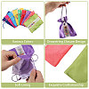 9Pcs 9 Colors 3D Floral Embroidery Cloth Drawstring Bags ABAG-CA0001-21-4