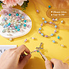 90Pcs 9 Colors Pearlized Glass Pearl Connector Charms PALLOY-TA0002-49A-5