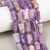 Natural Lepidolite/Purple Mica Stone Beads Strands G-A314-A03-01-1