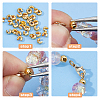 400Pcs Brass Crimp Beads Covers KK-DC0004-78G-4