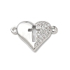 Brass Micro Pave Clear Cubic Zirconia Connector Charms KK-E796-05P-1