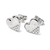 304 Stainless Steel Heart Stud Earrings for Women EJEW-F300-07P-1